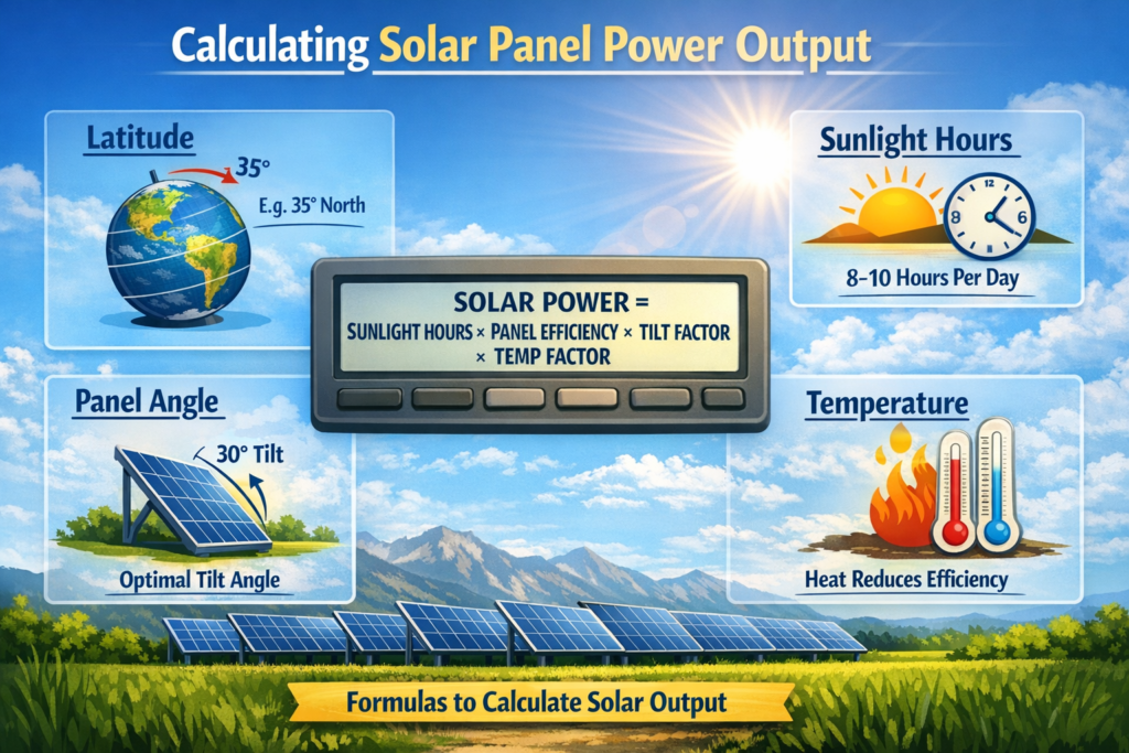 solar panel output calculations