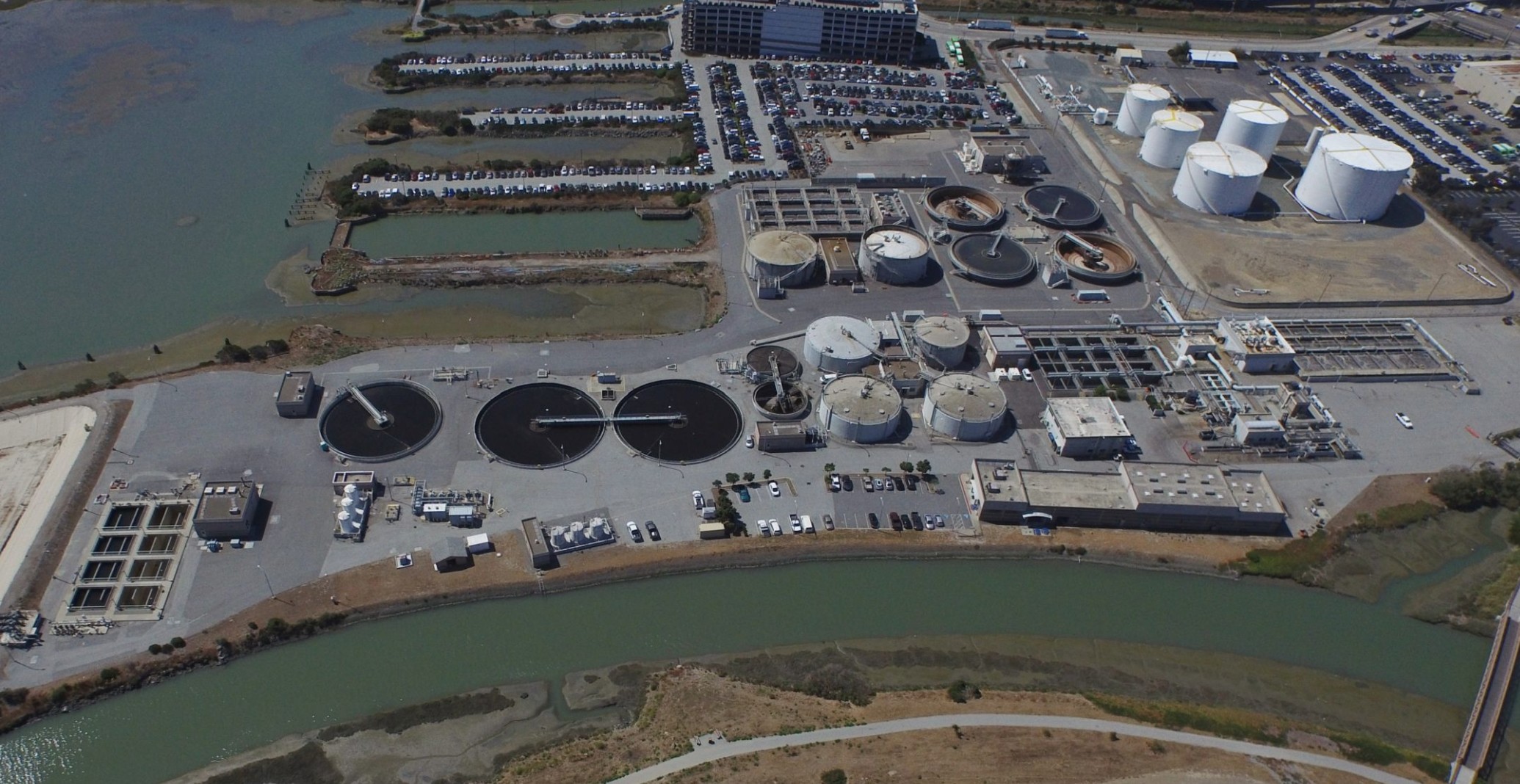 Aerial view of South San Francisco / San Bruno Water Quality Control Plant